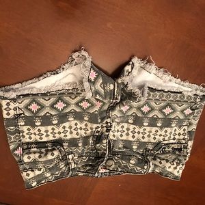 cute skull and hearts shorts